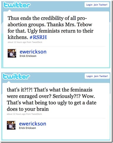 Erickson tweets