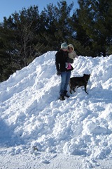 Awashima with Aunt Karin and Ty, the dog.